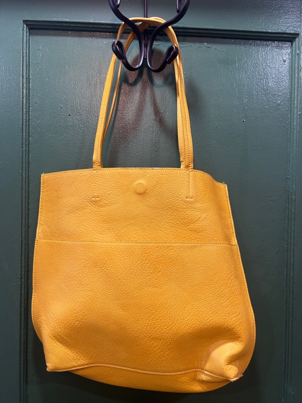Yellow Leather Tote Bag - Unbranded